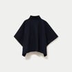 Poncho col am&eacute;ricain bleu marine femme