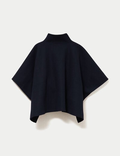 Poncho col am&eacute;ricain bleu marine femme