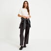 Jean wide leg cropped taille haute denim noir femme