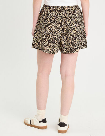 Short fluide regular beige femme
