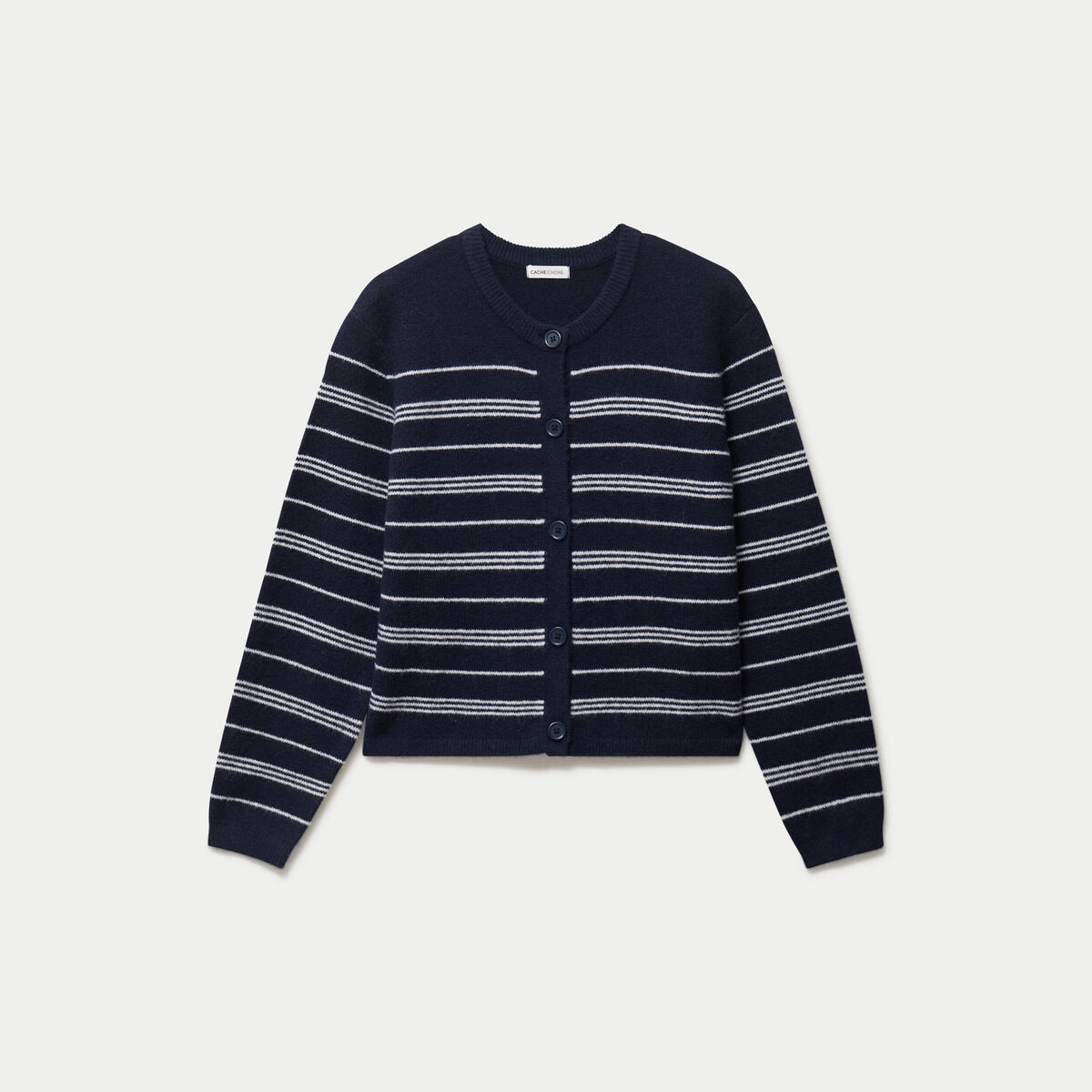 Gilet manches longues bleu marine femme