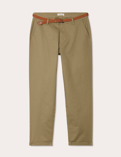Pantalon chino 7/8ème vert femme