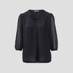 Blouse manches 3/4 noir femme