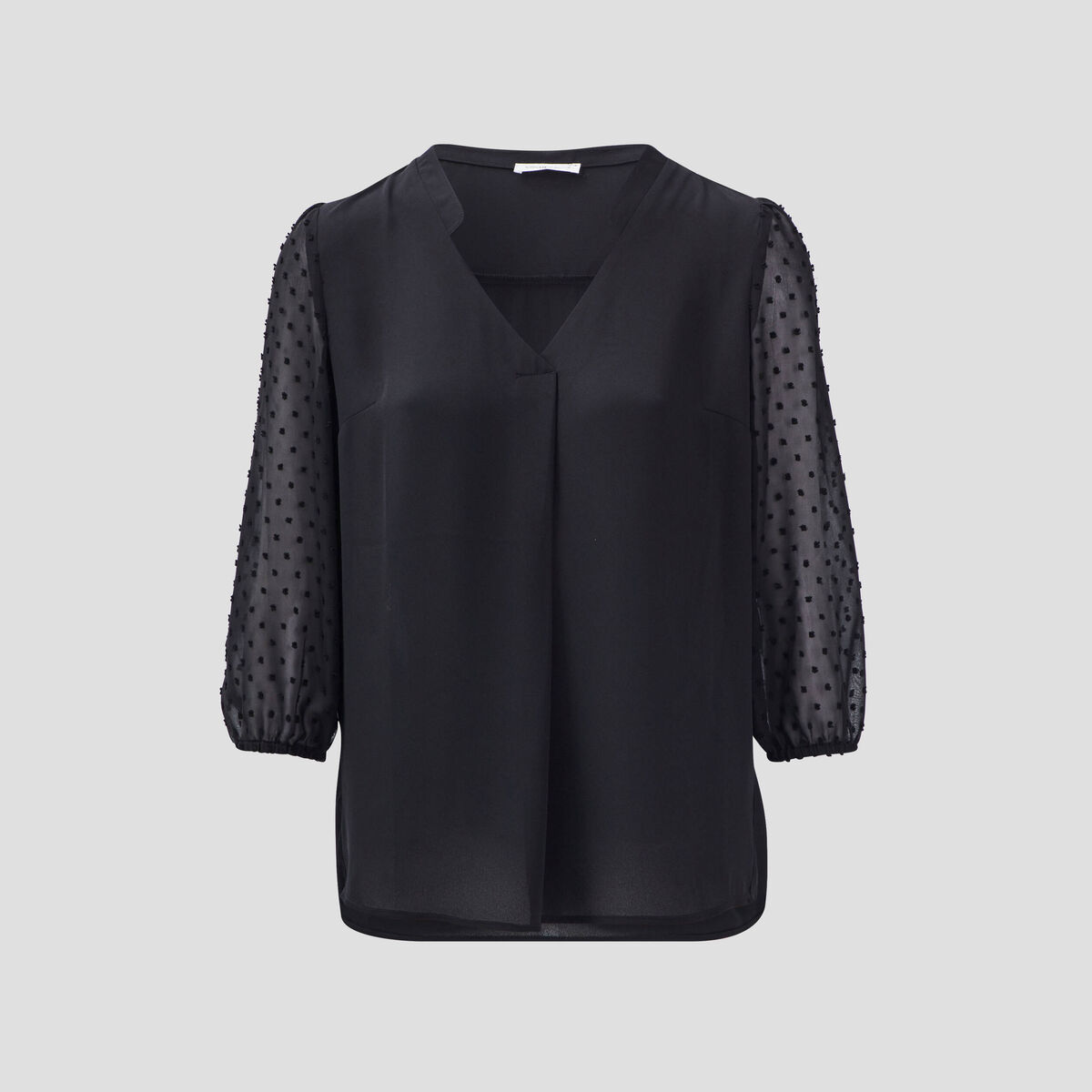 Blouse manches 3/4 noir femme