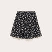 Jupe courte &eacute;vas&eacute;e en voile doubl&eacute;e noir femme