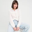 Blouse manches longues satin ecru femme