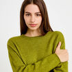 Pull manches longues vert fonc&eacute; femme