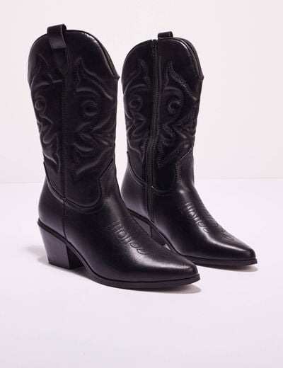 Bottes esprit western noir femme