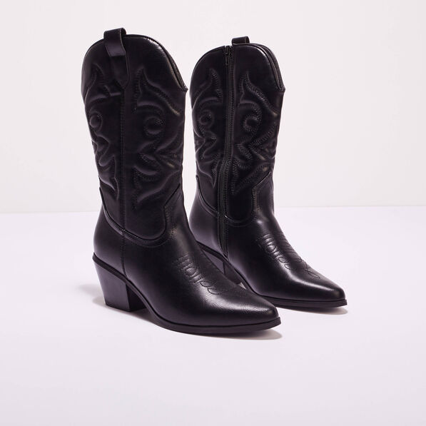 Bottes esprit western noir femme