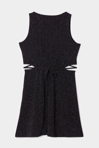 Robe patineuse ouvertures noir femme