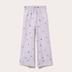 Pantalon large brod&eacute; Bridgerton violet clair femme