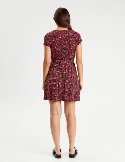 Robe patineuse ceinturée noir femme