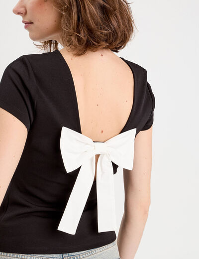 T-shirt manches courtes noir femme