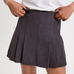 Jupe courte &eacute;vas&eacute;e gris fonc&eacute; femme