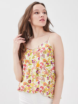 Blouse bretelles fines blanc femme
