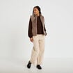Veste sans manches fermeture zipp&eacute;e taupe femme