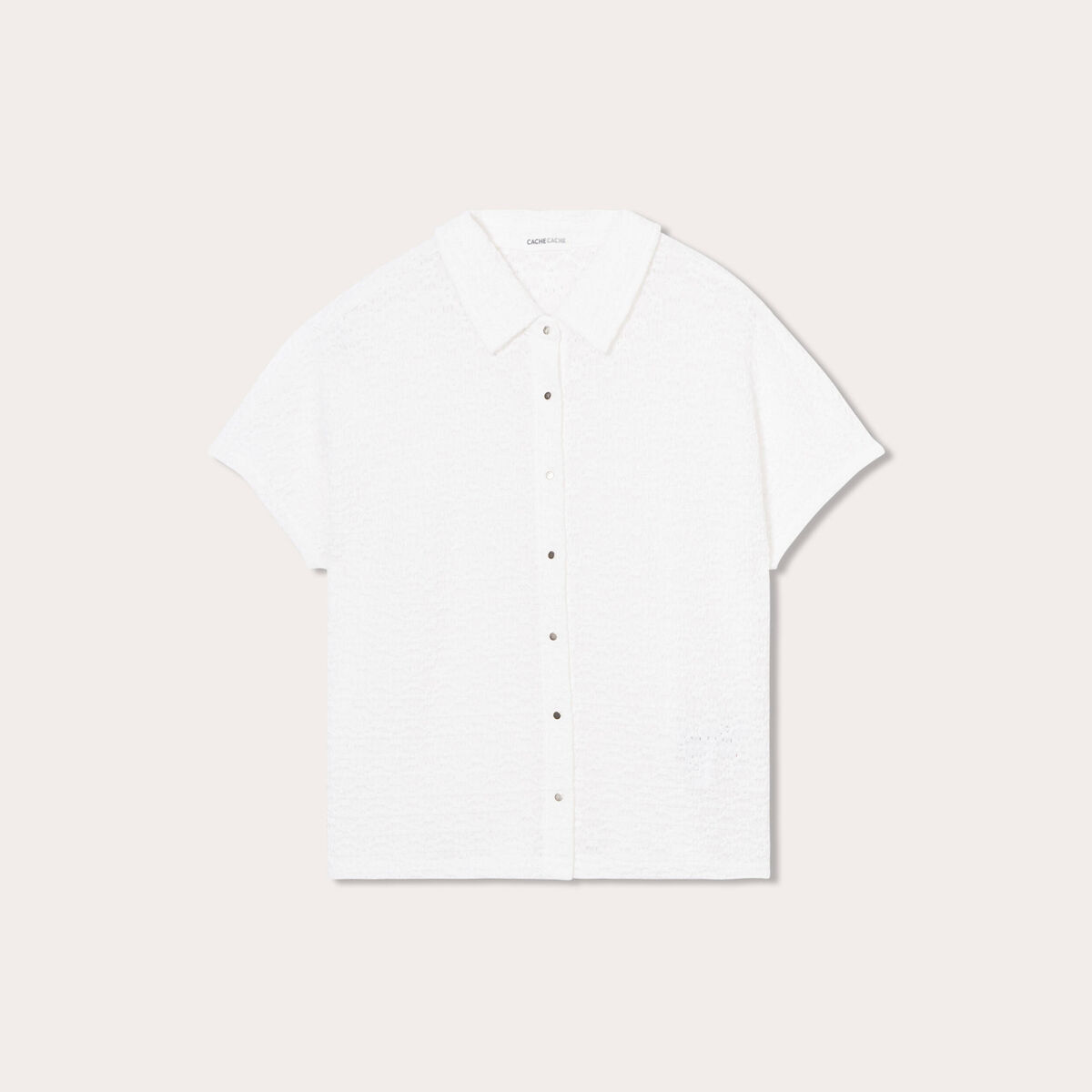 Blouse manches courtes ecru femme