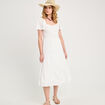 Robe longue évasée blanc femme