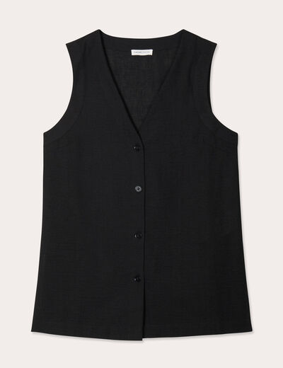 Gilet sans manches noir femme