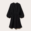 Robe courte &eacute;vas&eacute;e col v manches 3/4 noir femme
