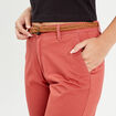 Pantalon chino 7/8ème vieux rose femme