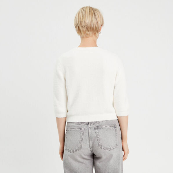 pull manches 34 ecru femme Pull manches 3/4 ecru femme