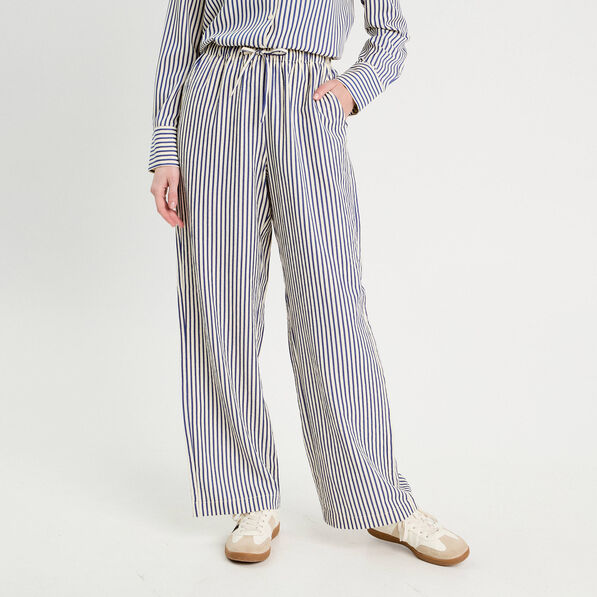 Pantalon large bleu marine femme