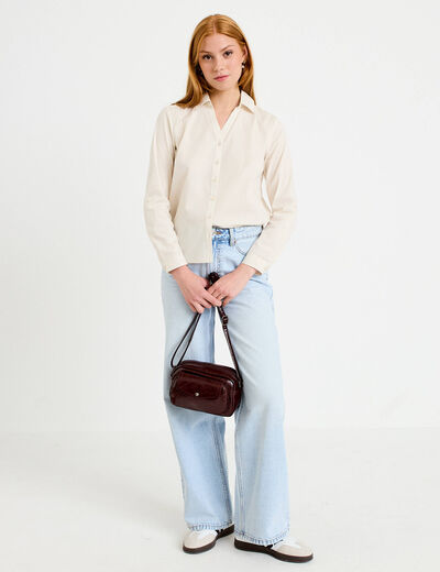 Chemise col classique ecru femme