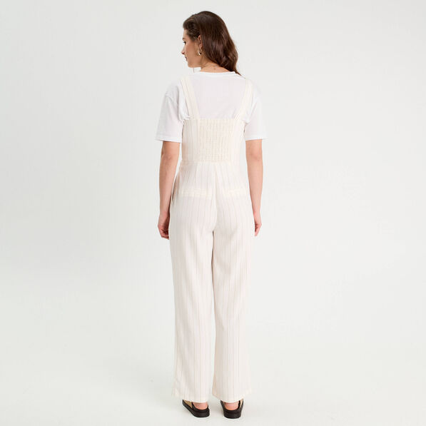 combinaison pantalon bretelles blanc femme Combinaison pantalon bretelles blanc femme
