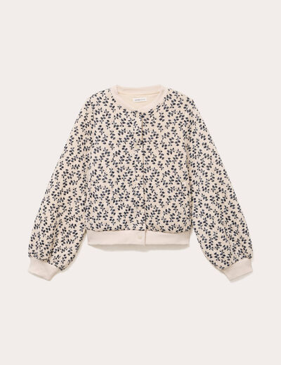Bomber manches longues blanc femme