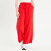 Pantalon large fluide rouge fluo femme