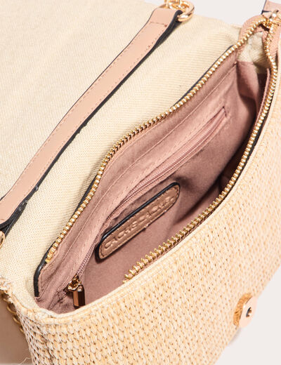 Sac pochette effet tressé sable femme