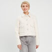 Veste droite boutonnée ecru femme