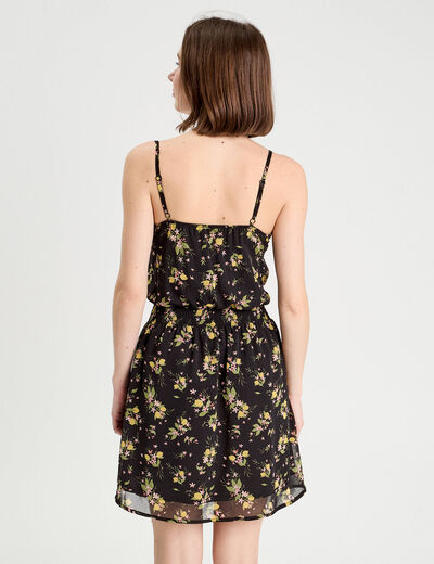 Robe patineuse bretelles fines noir femme