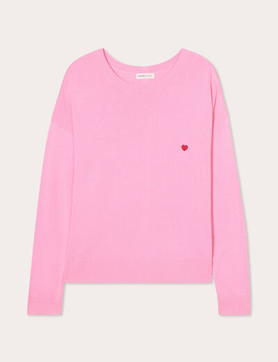 Pull manches longues rose femme