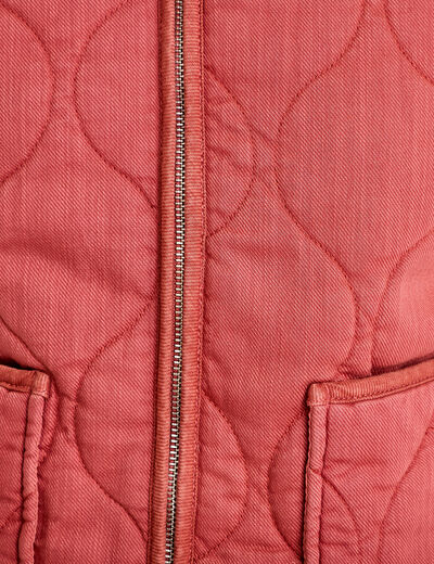Veste matelass&eacute;e zipp&eacute;e vieux rose femme
