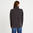 Pull col roul&eacute; manches longues gris femme