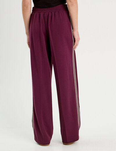 Pantalon large style jogging prune femme