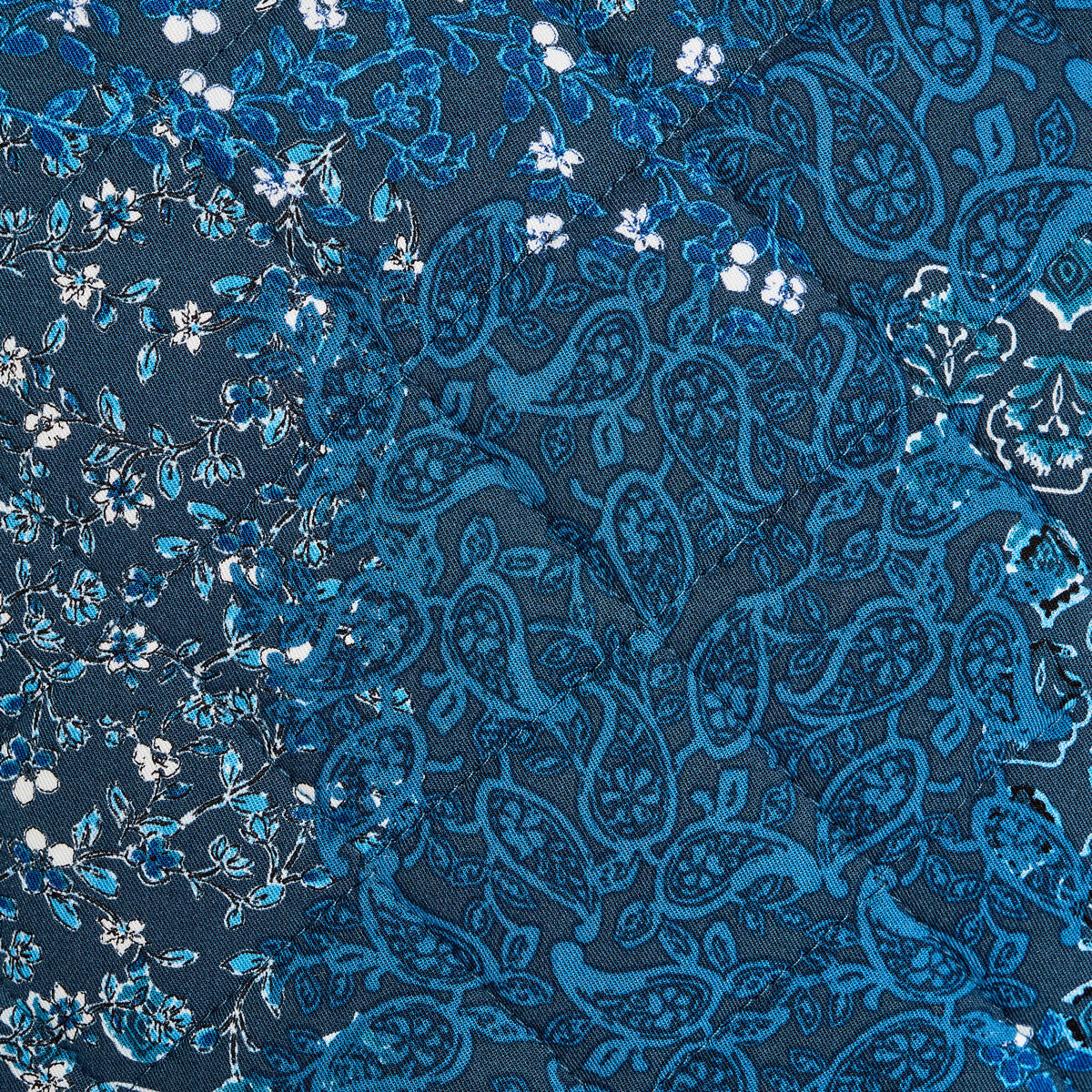 Veston matelassé noué bleu foncé femme