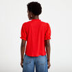 Blouse manches courtes brod&eacute;es rouge femme