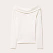 T-shirt c&ocirc;tel&eacute; manches longues ecru femme