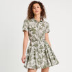 Robe chemise évasée vert femme