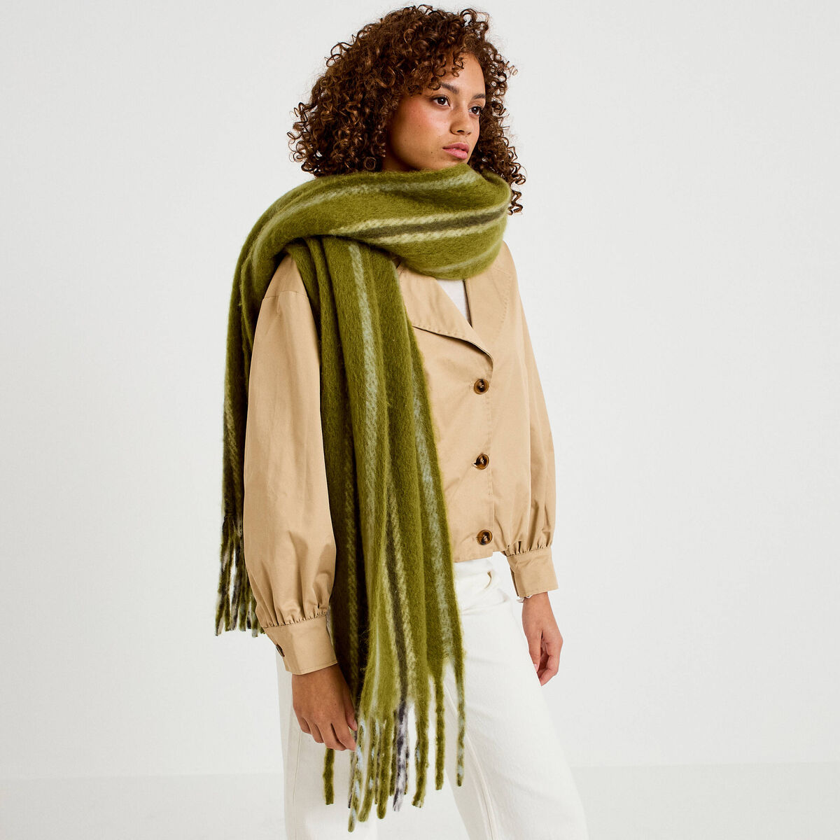Echarpe vert fonc&eacute; femme