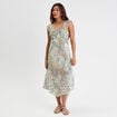 Robe longue évasée volants blanc femme