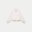 Chemise ample cropped effet boule blanc femme