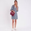 Robe évasée fluide noir femme