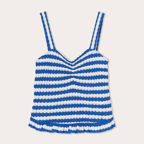 debardeur tricot cropped blanc femme Débardeur tricot cropped blanc femme