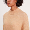 Pull col montant beige femme