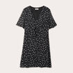 Robe évasée noeud poitrine noir femme