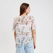 Blouse droite courte col V blanc femme